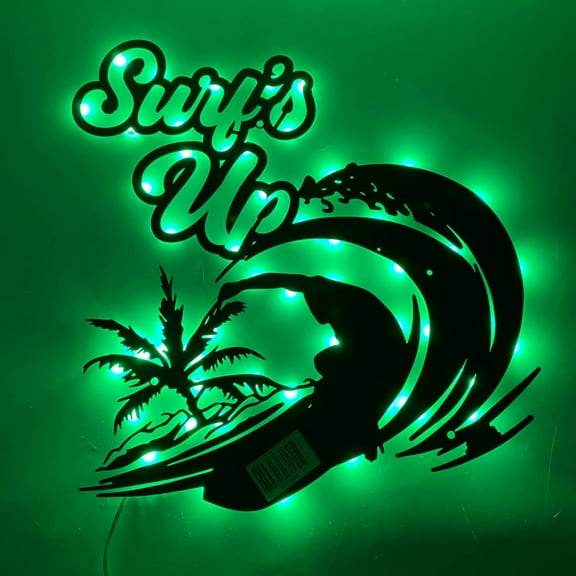Handmadetneonsign Surfer Metal Wall Art Light, Surfing Metal Sign Wall Decor, Surfing Metal Decor