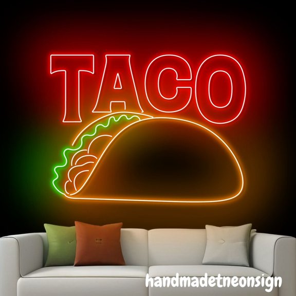 Handmadetneonsign Taco Neon Sign, Tacos Led Sign, Mexico Tacos Led Light, Mexican Tacos Neon Light 66340
