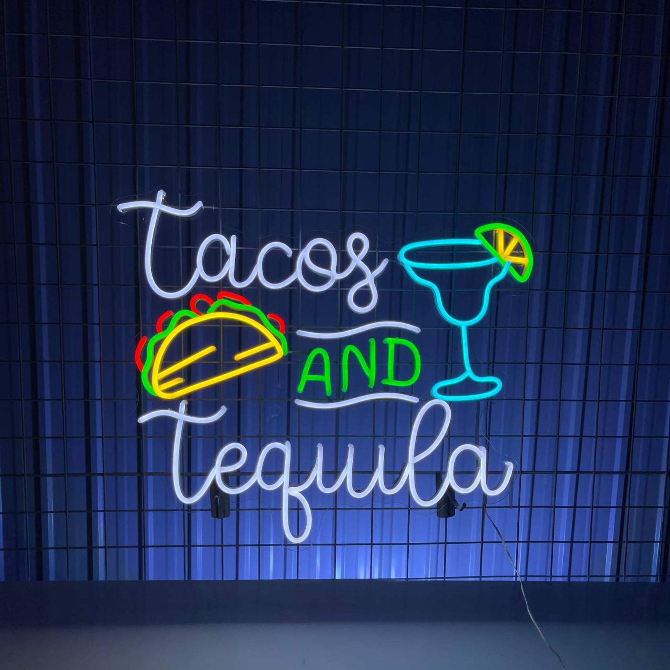 Handmadetneonsign Tacos And Tequila Neon Sign, Tacos Store Open Wall