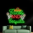 thumbnail image 1 of Handmadetneonsign Tacos And Tequila Neon Sign, Tequila Wall Art Decor, Mexico Party Pub Bar Beer Wall Decor, 1 of 5