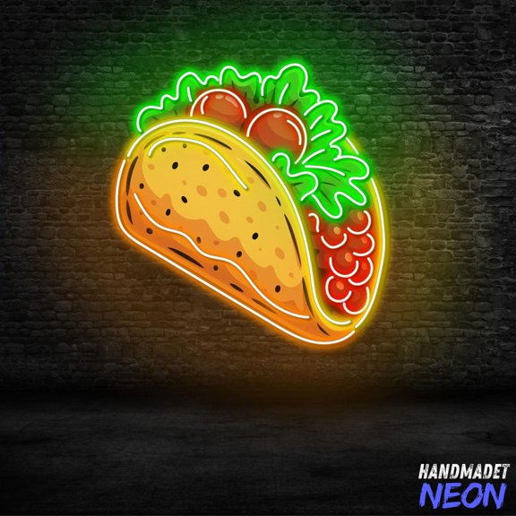 Handmadetneonsign Tacos Neon Sign, LED Wall Light for Mexican Restaurant, Taco Bar, Fast Food Wall Decor 133715