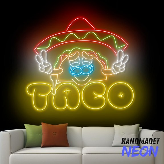 Handmadetneonsign Tacos Neon Sign, Tacos Led Sign, Mexican Tacos Neon Light, Home Wall Decor 92790