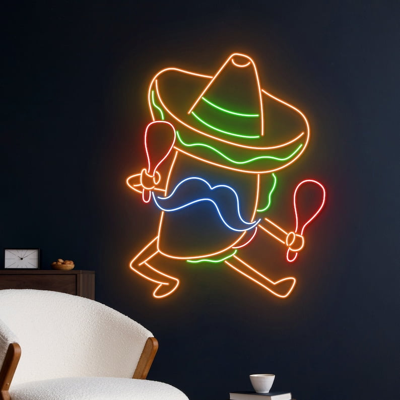 Handmadetneonsign Tacos Neon Sign, Tacos Open LED Sign, Taco Neon Light