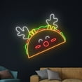 thumbnail image 1 of Handmadetneonsign Tacos Reindeer Neon Sign, Mexico Tacos Christmas Reindeer LED Sign, Deer Antler, 1 of 5