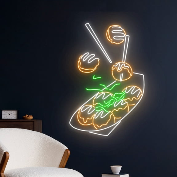 Handmadetneonsign Takoyaki Neon Sign, Octopus Dumplings LED Sign, Takoyaki Neon Light, Japanese