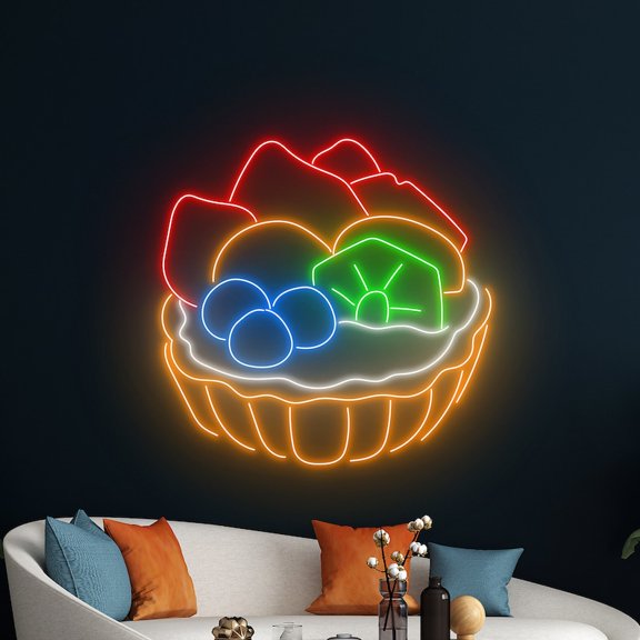 Handmadetneonsign Tart Neon Sign, Tart Neon Light, Tart Fruit Led Light, Baking Room Led Sign