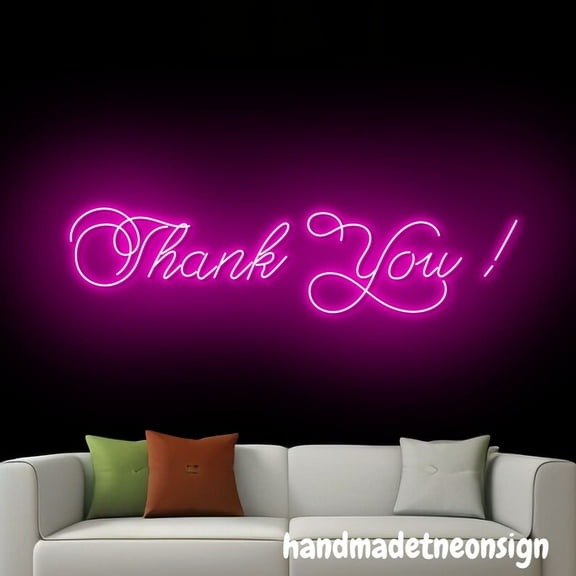 Handmadetneonsign Thank You Neon Sign, Custom Quote Text Wal Art, Store Shop Restaurant Wall Decor 040743