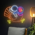thumbnail image 1 of Handmadetneonsign Thanksgiving Astronaut Riding Turkey Neon Sign, Thanksgiving Turkey Astronaut Led, 1 of 5