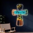 thumbnail image 1 of Handmadetneonsign Thanksgiving Blessed Cross Neon Sign, Thanksgiving Cross LED Light, Thankful LED, 1 of 5