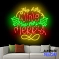 thumbnail image 1 of Handmadetneonsign The More Wine The More Merry Neon Sign, Christmas Wine Led Sign, Christmas Party Wall Art, Xmas Decor 82160, 1 of 5