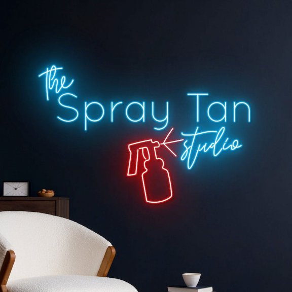 Handmadetneonsign The Spray Tan Studio Led Sign, Spray Tan Neon Light, Spray Tanning Neon Sign