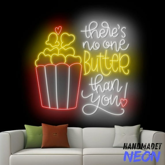 Handmadetneonsign There's No One Butter Than You Neon Sign, Popcorn Led Sign, Movie Wall Art, Wall Decor 91350