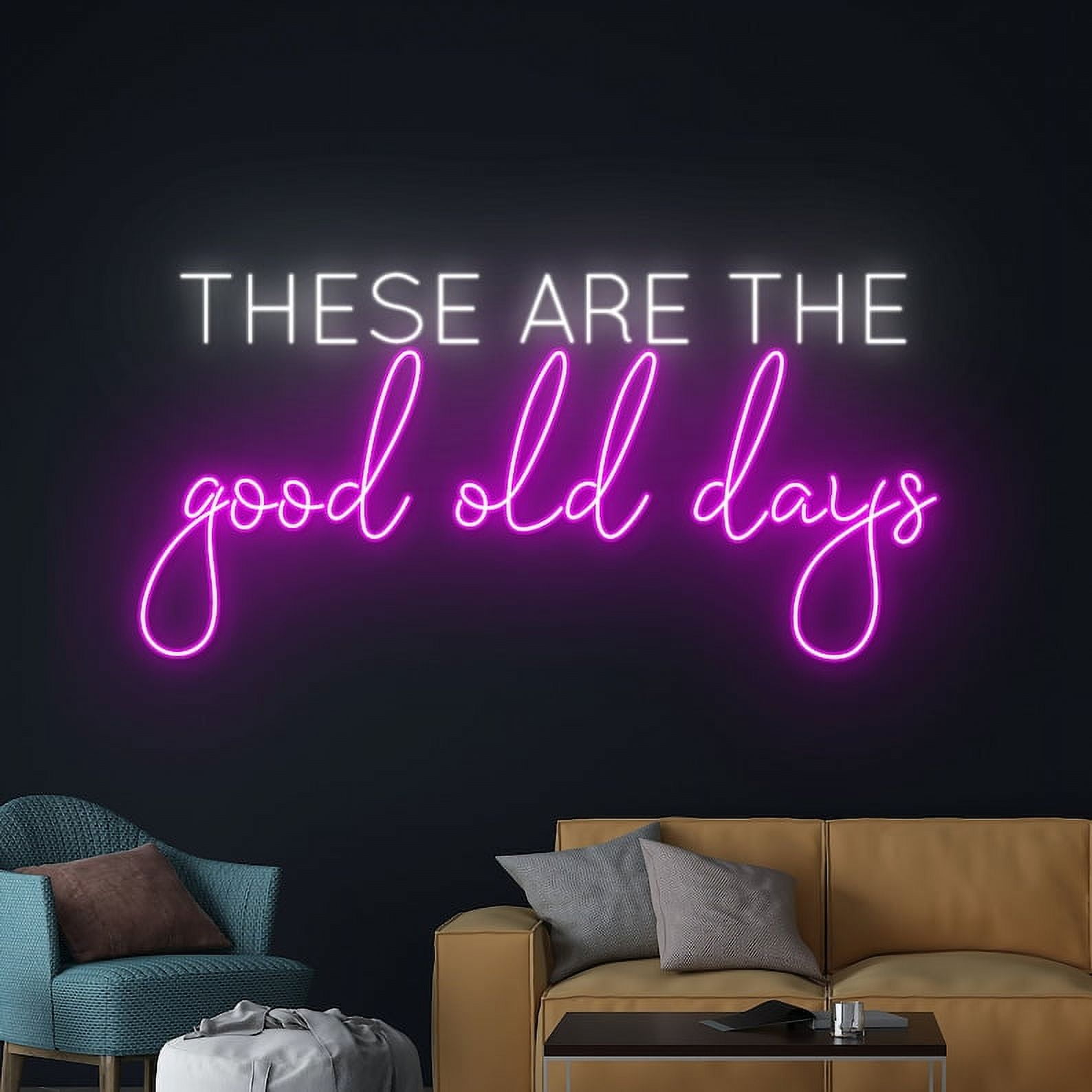 Handmadetneonsign These Are The Good Old Days Neon Sign, Phrase Saying LED Light, Text Led Sign