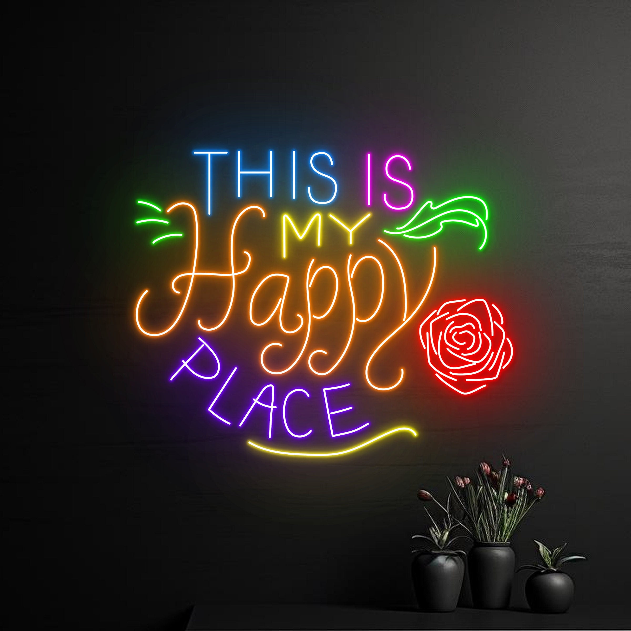 Handmadetneonsign This Is My Happy Place Neon Sign, This Is My Happy