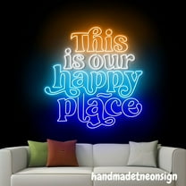 Handmadetneonsign This Is Our Happy Place Neon Sign, Custom Quote Led Sign, Custom Neon Light Decor 66227