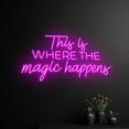 thumbnail image 1 of Handmadetneonsign This Is Where The Magic Happens Led Sign, Custom Text Neon Light, Personalized, 1 of 5