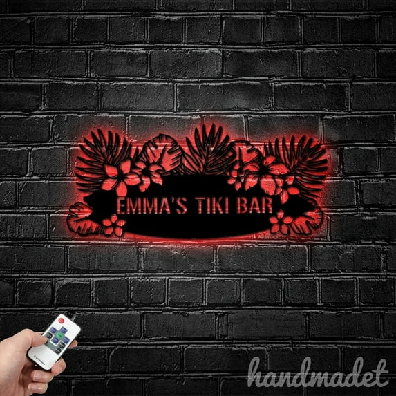 Handmadetneonsign Tiki Bar Metal Wall Art Light, Cocktail Metal Sign Wall Decor, Home Metal Decor 58041