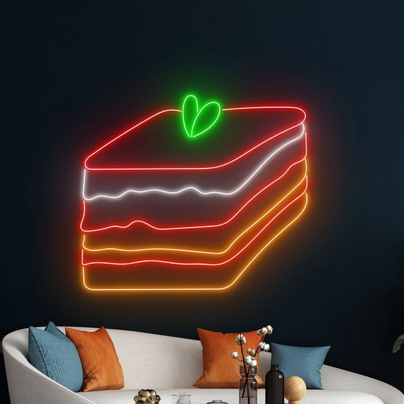 Handmadetneonsign Tiramisu Cake Neon Sign, Tiramisu Wall Art Decor, Cake Bakery Wall Decor
