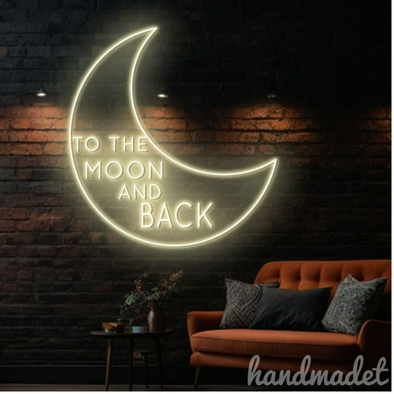 Handmadetneonsign To The Moon And Back Neon Sign, To The Moon And Back Led Light, Party Wall Decor 53575