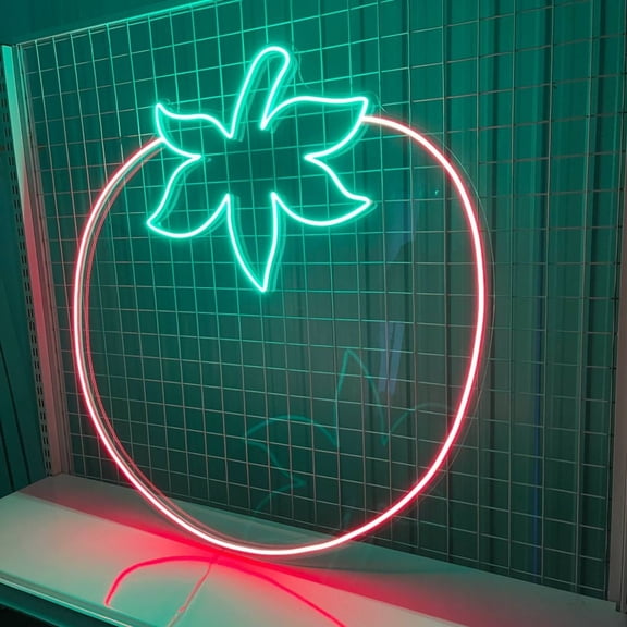 Handmadetneonsign Tomato Neon Sign, Tomato Wall Art Decor, Tomato Led Sign, Kid Room Restaurant Home Wall Decor