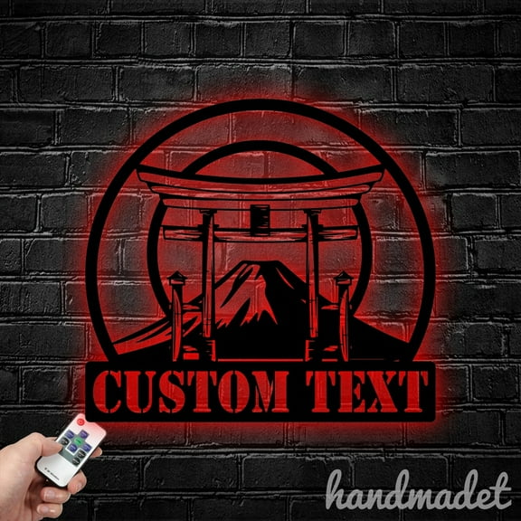 Handmadetneonsign Torii Gate Metal Wall Art Light, Karate Metal Sign Wall Decor, Torii Gate Metal Decor