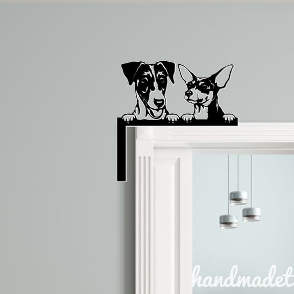 Handmadetneonsign Toy Fox Terrier Door Corner Sign, Dog Pet Metal Door Topper, House Wall Decor 64402