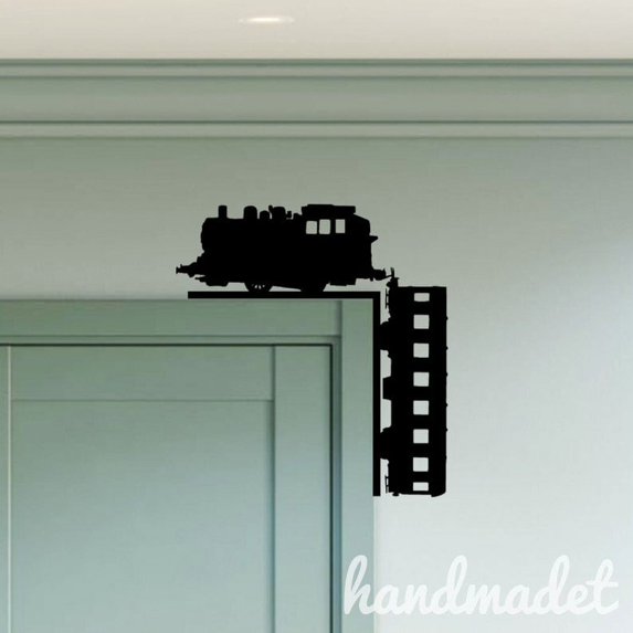 Handmadetneonsign Train Door Corner Sign, Train Metal Door Topper, Train Door Trim, House Wall Decor 60705