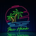 thumbnail image 1 of Handmadetneonsign Tree And Sunset Neon Sign, Summer Holiday Wall Art Decor, Hotel Bedroom Wall Decor, 1 of 5