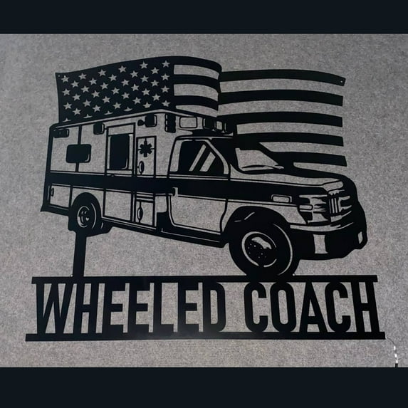 Handmadetneonsign US Ambulance Metal Wall Art Light, Ambulance Car Metal Sign Wall Decor, Ambulance Metal Decor