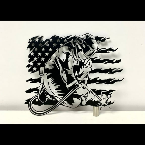 Handmadetneonsign USA Flag Welding Metal Wall Art, Welder Metal Sign Wall Decor, Home Wall Decor