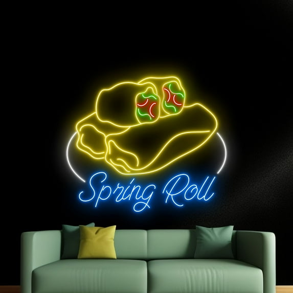 Handmadetneonsign Vietnamese Spring Roll Neon Sign, Vietnamese Food Wall Art Decor, Vietnamese Restaurant Wall Decor