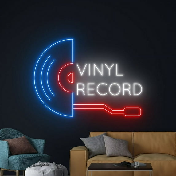 Handmadetneonsign Vinyl Record Neon Sign, Record Disc Wall Art Decor, Music Show Studio Wall Decor