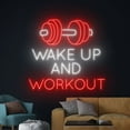 thumbnail image 1 of Handmadetneonsign Wake Up and Workout Neon Sign, Bodybuilding Room Wall Art Decor, Gym Wall Decor, 1 of 4
