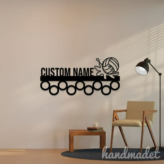 Handmadetneonsign Water Polo Ball Metal Hanger Metal Wall Art Light, Water Polo Metal Sign Wall Decor, Sport Metal Decor