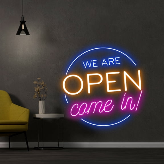 Handmadetneonsign We Are Open Come In Neon Sign, We Are Open LED Sign, Open Neon LED Light