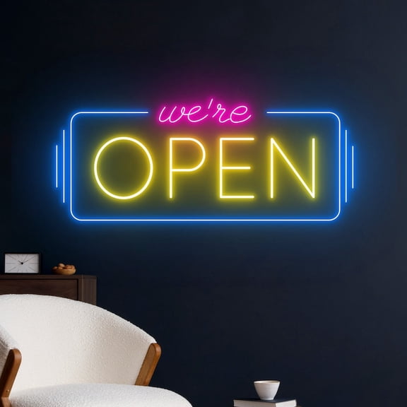 Handmadetneonsign We Are Open Neon Sign, Open Welcome Wall Art Decor, Welcome Open Wall Decor