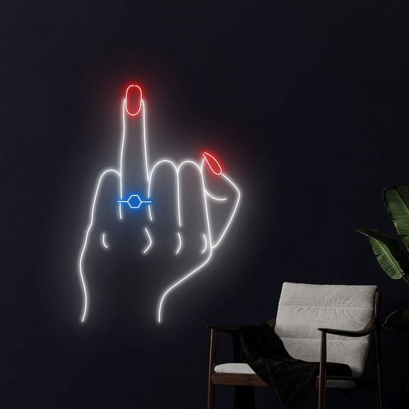 Handmadetneonsign Wedding Ring Finger Neon Sign, Jewelry Store Wall Art Decor, Wedding Ring Wall Decor