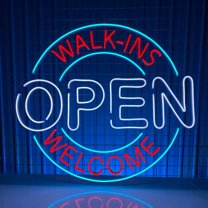 Handmadetneonsign Welcome Open Neon Sign, Open Lights Wall Art Decor, Open Store Led Sign, Bar Pub Wall Decor