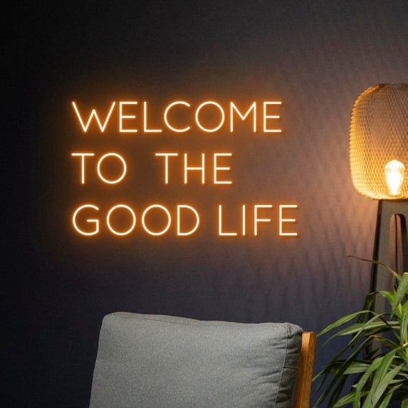 Handmadetneonsign Welcome To The Good Life Neon Sign, Personalized Name LED Light, Custom Text Led Sign, Wall Décor