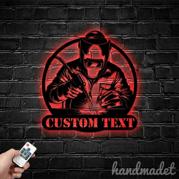 Handmadetneonsign Welder Metal Wall Art Light, Welder Metal Sign Wall Decor, Welding Metal Decor
