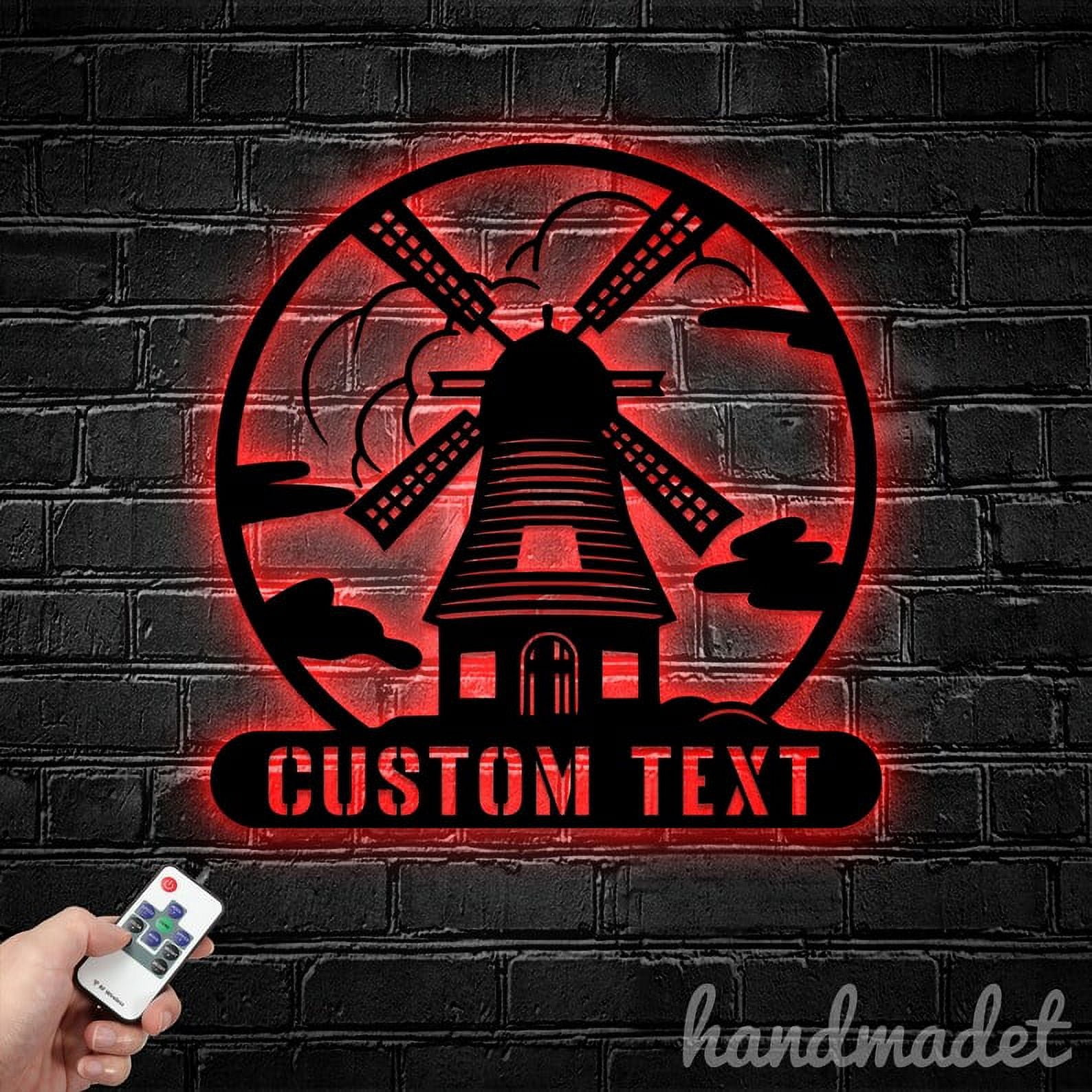 Handmadetneonsign Windmill Metal Wall Art Light, Farmer Metal Sign Wall ...