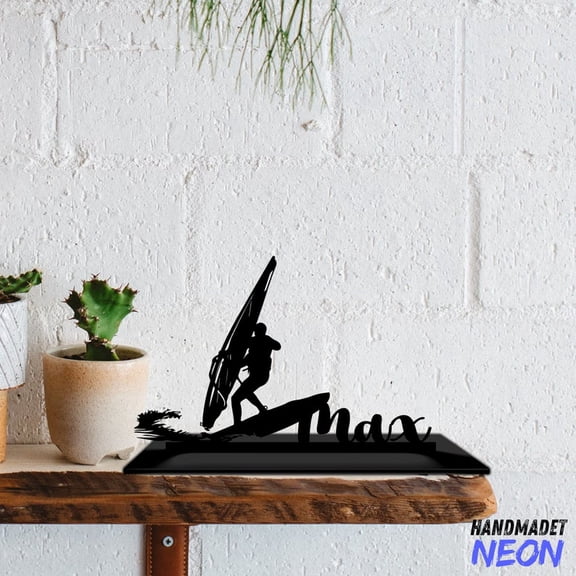 Handmadetneonsign Windsurf Table Decor, Windsurfing Metal Shelf Decor, Surf Sport Office Home Decor 73676