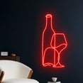 thumbnail image 1 of Handmadetneonsign Wine Class Bottle Neon Sign, Champagne Wine Wall Art Decor, Bar Club Wall Decor, 1 of 4