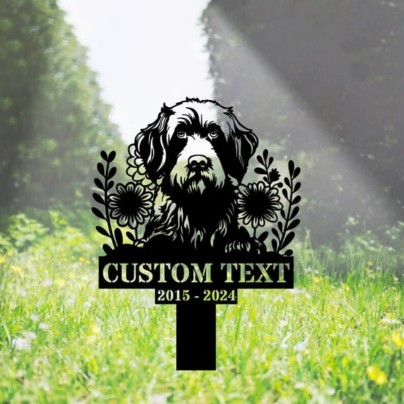 Handmadetneonsign Wirehaired Pointing Griffon Memorial Metal With Stake, Dog Metal Name Sign Stake, Dog Metal Stake Decor 54602