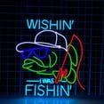 thumbnail image 1 of Handmadetneonsign Wishin' I Was Fishin' Neon Sign, Fishing Lovers Wall Art Decor, Funny Fishing Wall Decor, 1 of 5