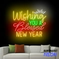 thumbnail image 1 of Handmadetneonsign Wishing You Blessed New Year Neon Sign, Happy New Year Led Sign, New Year Eve Decor 82431, 1 of 5