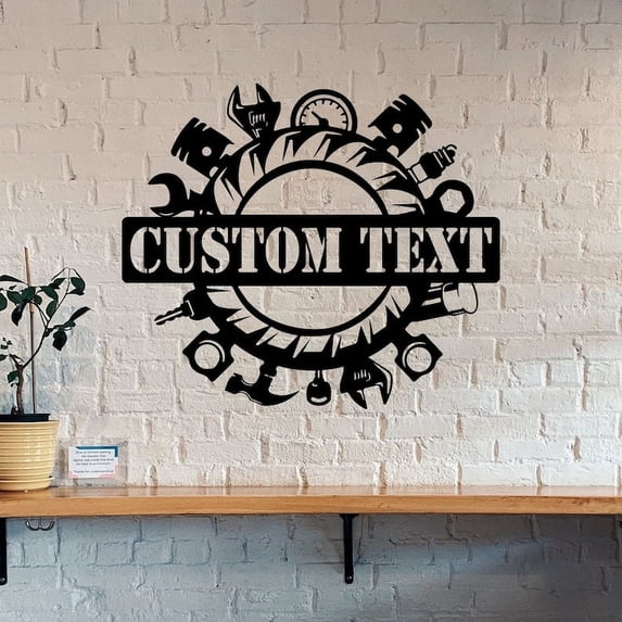 Handmadetneonsign Wrench Mechanic Name Metal Wall Art Light, Car Repair Tools Metal Sign Wall Decor, Garage Metal Decor
