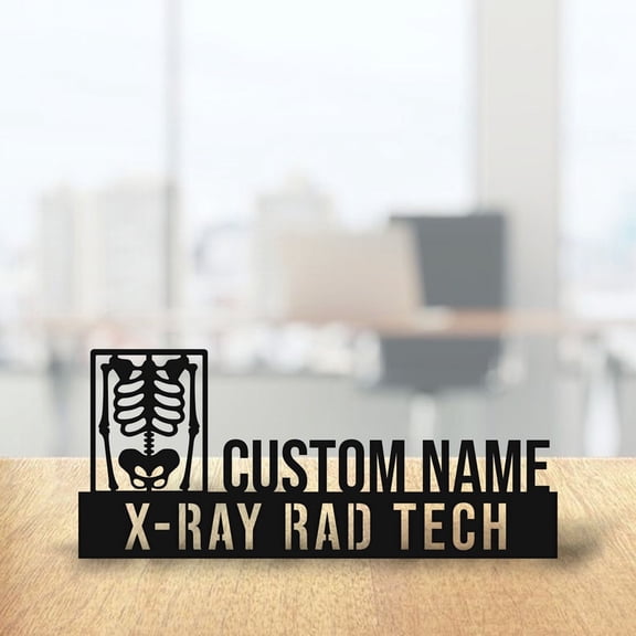 Handmadetneonsign X-Ray Rad Tech Metal Nameplate, Doctor Desk Nameplate, Desk Name Plate Decor 47421