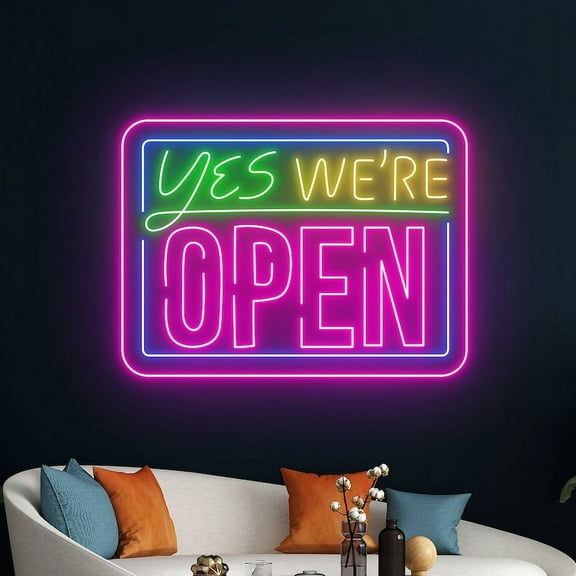 Handmadetneonsign Yes We're Open Led Sign, We Are Open Neon Sign, Open Led Light, Custom Text Decor