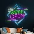 thumbnail image 1 of Handmadetneonsign Yes We're Open Led Sign, We Are Open Neon Sign, Open Led Light, Custom Text Neon, 1 of 5